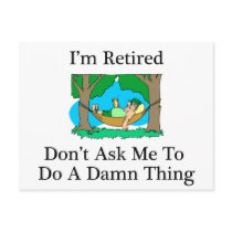I'm Retired Hammock Post Cards