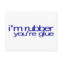 I'M Rubber You'Re Glue postcards