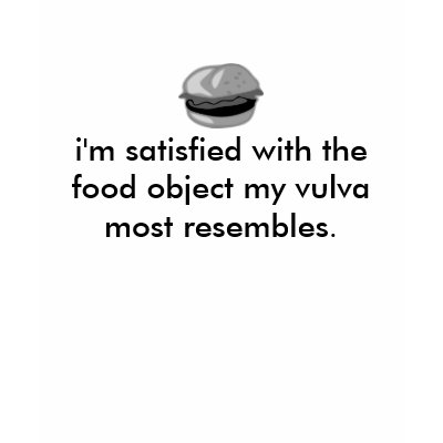 i'm satisfied with the food object my vulva... tee shirt by blackbaa