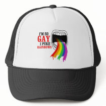 I'm so gay, I puke Rainbows hats