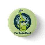 I'm Soda Man! Funny Wordplay Flair Button