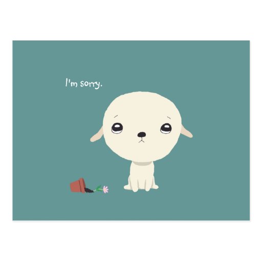 I'm Sorry Card Cute Puppy Eyes Sorry Postcard Zazzle