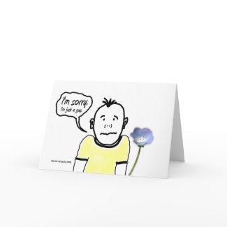 I'm Sorry - Cartoon Guy - Card card