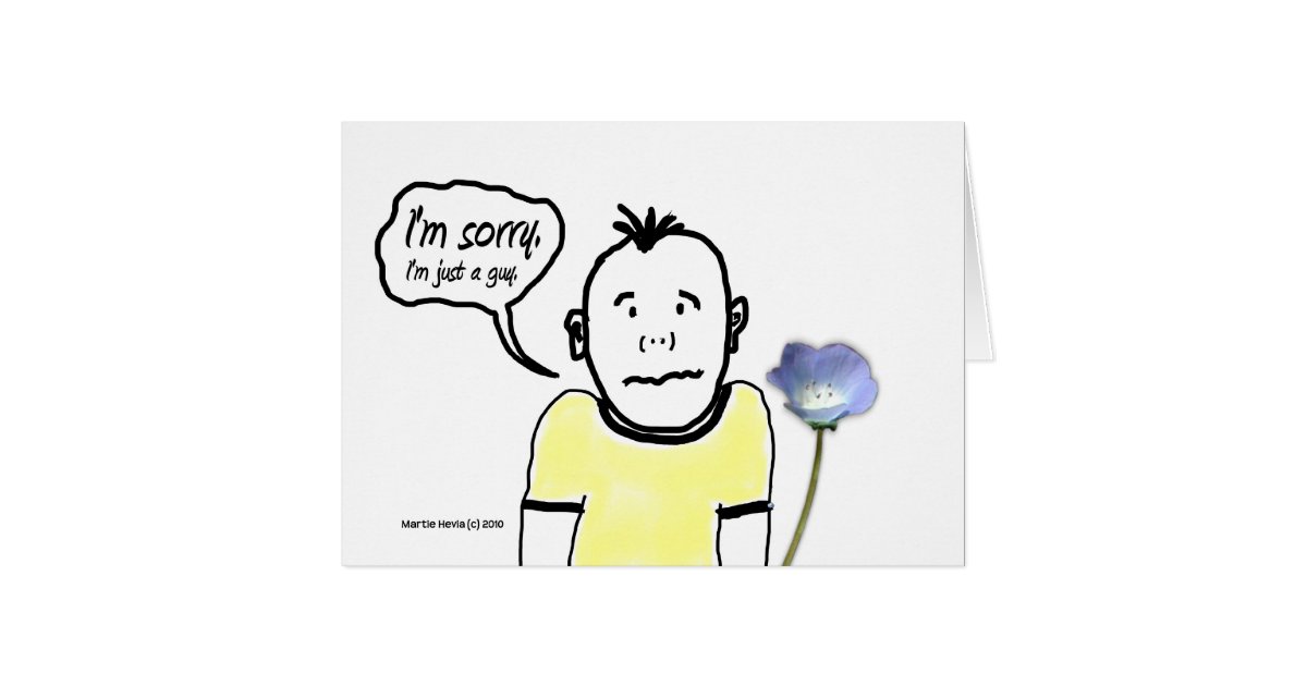 I'm Sorry - Cartoon Guy - Card | Zazzle