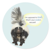 I'm supposed to smell. round sticker