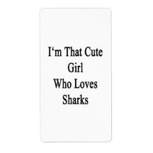 I'm That Cute Girl Who Loves Sharks Shipping Labels
