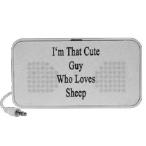 I'm That Cute Guy Who Loves Sheep Ipod Speakers