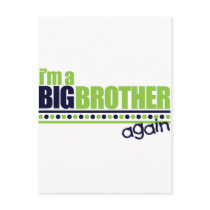 I'm the Big Brother Again Blue/Green T-shirt Post Card