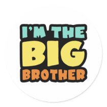 I'm The Big Brother Round Stickers