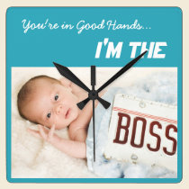 I'm the Boss, funny baby wall clock wall clocks