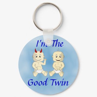 I'm The Good Twin Keychain (blue) keychain