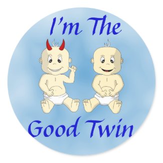 I'm The Good Twin Sticker (blue) sticker