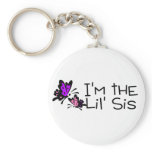 Im The Lil Sis Butterflies Keychains
