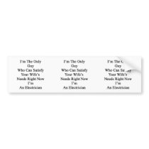 I'm The Only Guy Who Can Satisfy Your Wife's Needs Bumper Stickers