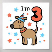 I'm Three Doggie Poster