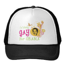 im totally gay for obama mesh hat
