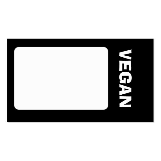 I'm Vegan: Answers Business Cards (back side)