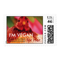 I'm Vegan for Her Postage Stamps