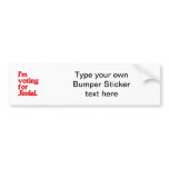 I'M VOTING FOR JINDAL BUMPER STICKER