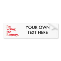 I'M VOTING FOR ROMNEY BUMPER STICKER