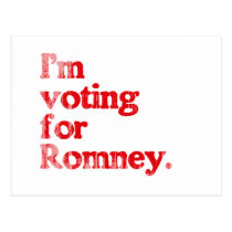 I'M VOTING FOR ROMNEY postcards