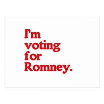 I'M VOTING FOR ROMNEY postcards