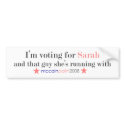 I'm Voting for Sarah bumper stickers