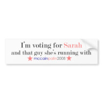 I'm Voting for Sarah bumper stickers