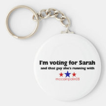 I'm Voting for Sarah Key Chain
