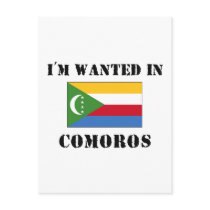 I'm Wanted In Comoros postcards