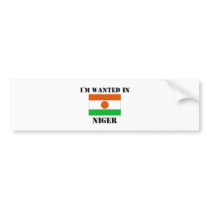 I'm Wanted In Niger bumper stickers by flagshirt I'm Wanted In Niger bumper stickers