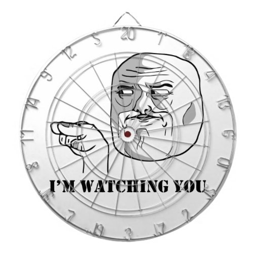 I'm watching you meme dartboard with darts Zazzle