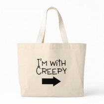 Im With Creepy Arrow Canvas Bags