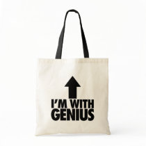 Im With Genius Canvas Bags