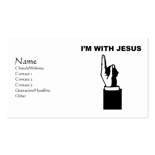 I'm with Jesus Business Card Template (front side)