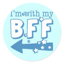 I'm With My BFF (left) Round Stickers