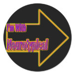 I'm With Neurotypical Neon Sticker