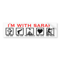 I'm with Sarah! Bumper Stickers
