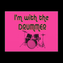 I'M WITH THE DRUMMER postcards