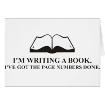 I'm writing a book, got the page numbers done cards