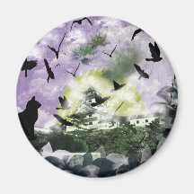 Imabari castle and flower and bird fridge magnet