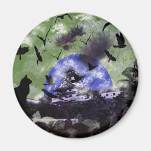 Imabari castle and flower and bird refrigerator magnet
