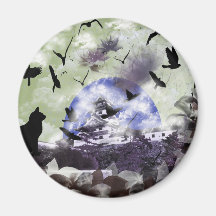 Imabari castle and flower and bird refrigerator magnets