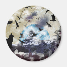 Imabari castle and flower and bird magnets