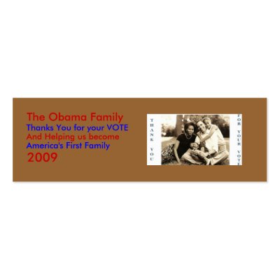 image0-6, The Obama Family, Thanks... - Customized Business Card by moccasinman