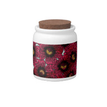 Image of Burgundy Floral Glitter Print Candy Dish