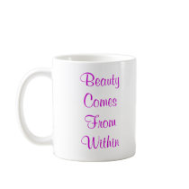 Image of female wearing, purple, pink, gold on cup mugs