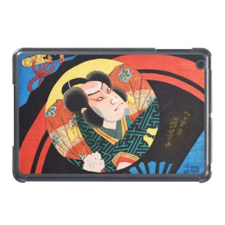 Image of kabuki actor on folding fan Utagawa ukiyo iPad Mini Cover