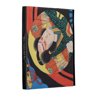 Image of kabuki actor on folding fan Utagawa ukiyo iPad Folio Case