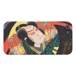Image of kabuki actor on folding fan Utagawa ukiyo iPhone 5 Cases